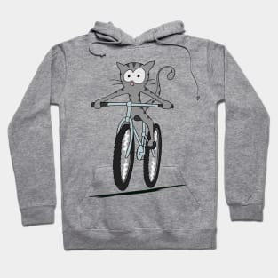 Cute Mountain Bike Cycling Cartoon Cat Biking Cat Hoodie